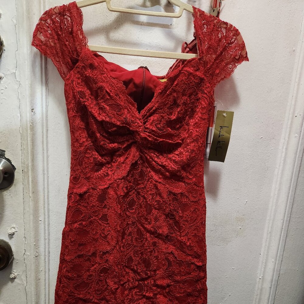 Valentine's Red Lace Nicole Miller Cocktail Dress